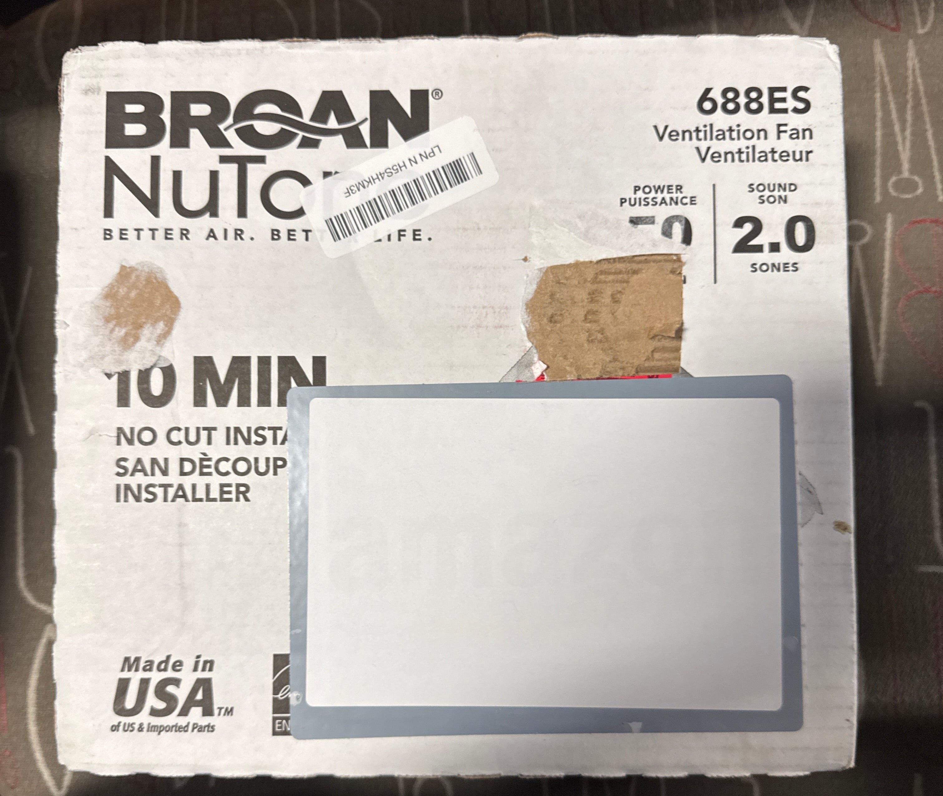 Broan-Nutone® Bathroom Exhaust Fan, 50 CFM Modern Grille, Energy Star Fan, 2.0 Sones