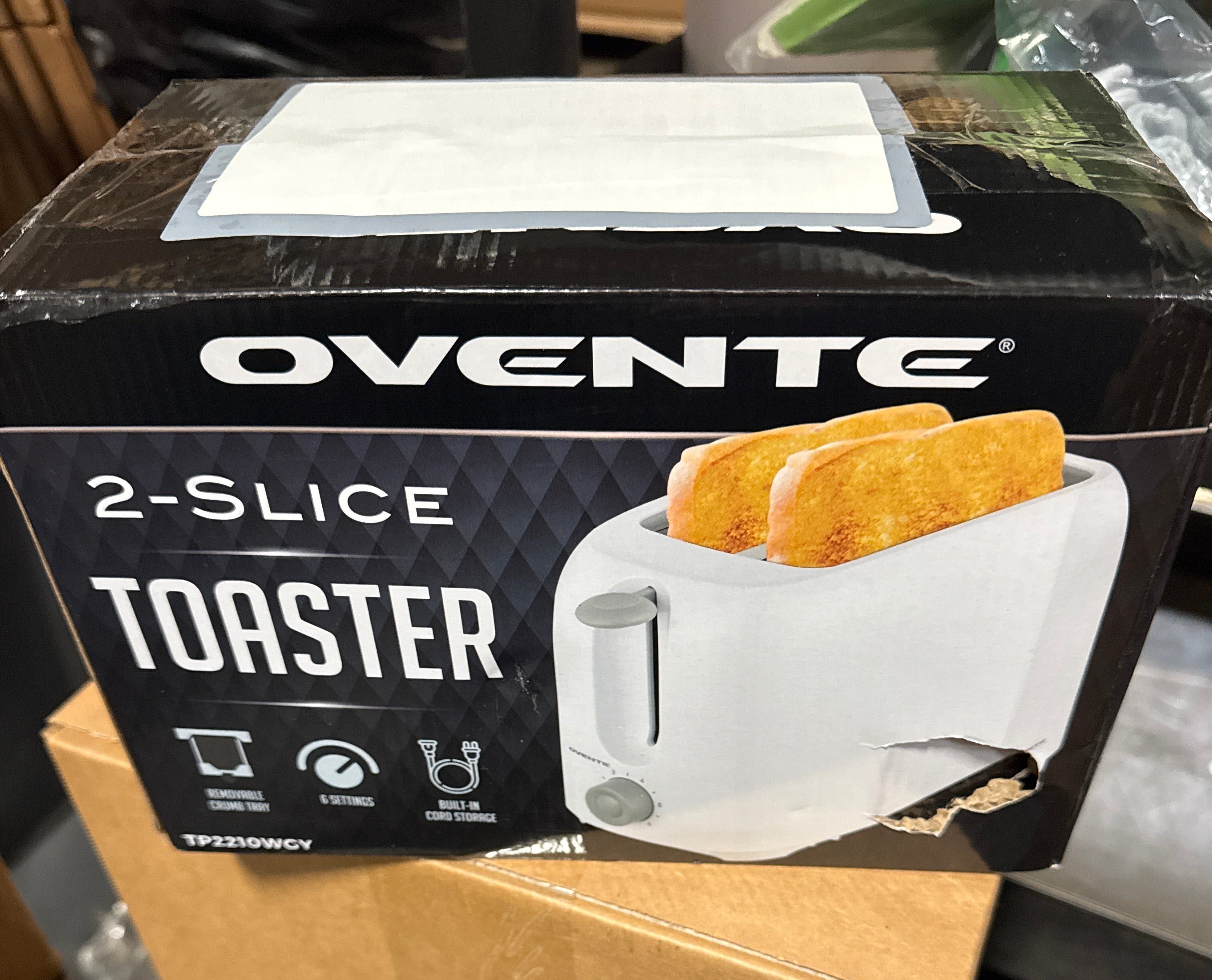 OVENTE Electric Toaster Machine with 6-Shade Browning Selector Setting, Compact Design and Removable Crumb Tray, 700W Power Perfect for Toasting Bread, Thin Bagels and Waffles
