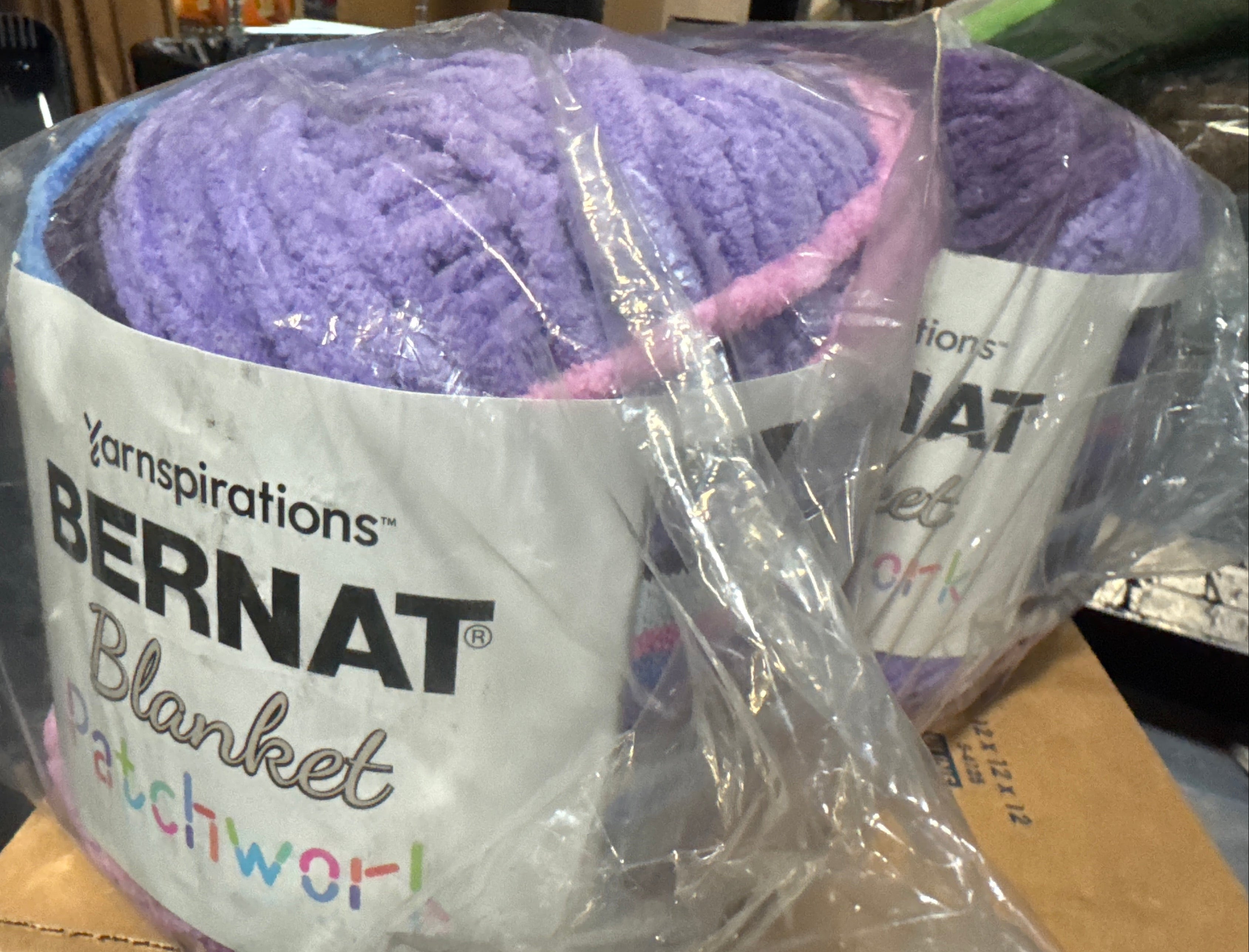 2 Pack - Bernat Blanket Patchwork Yarn-Purple Pop - 5A002Z44-1H1B6