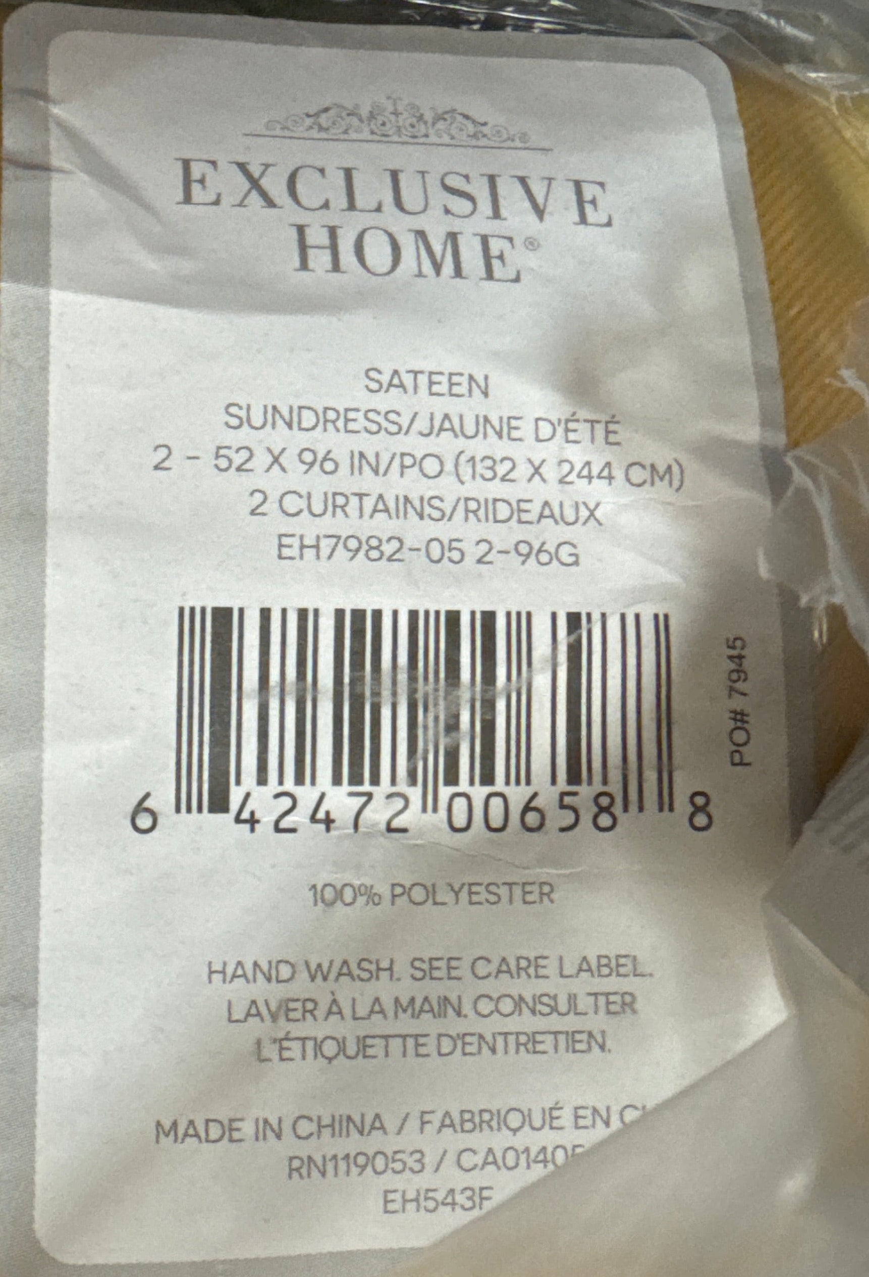 EXCLUSIVE HOME Sateen Twill Woven Room Darkening Blackout Grommet Top Curtain Panel Pair, 52"x96", Sundress Yellow