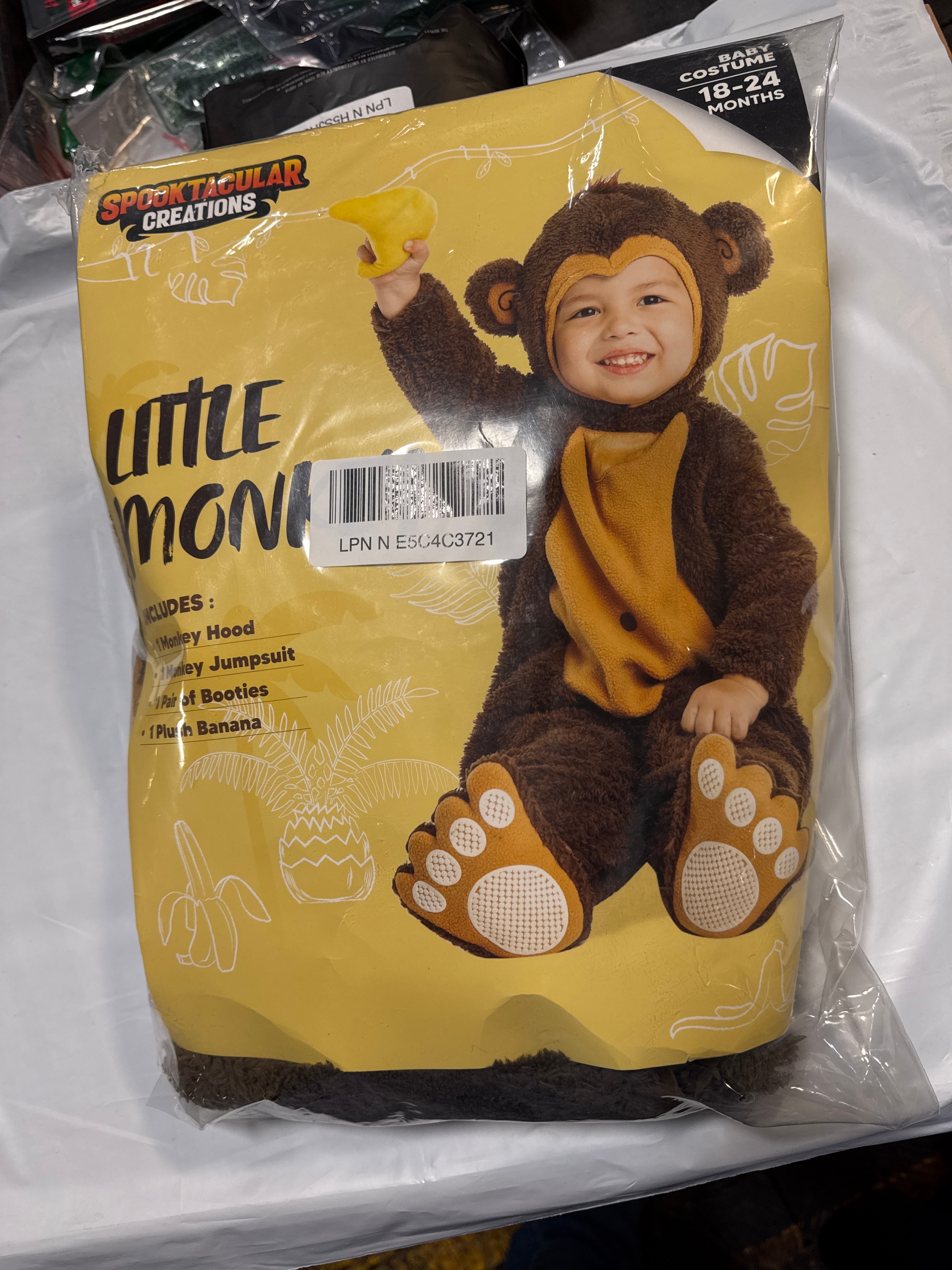 Spooktacular Creations Halloween Monkey Costume Toddler, Kids Monkey Costume with Banana for Baby Halloween Dress Up Party