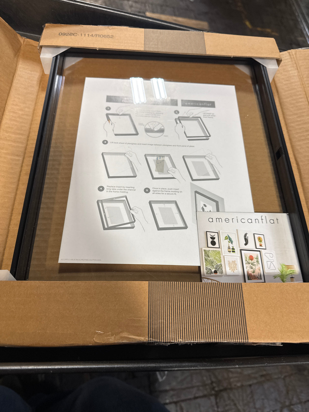 Americanflat 11x14 Canvas Floating Frame with Adhesive Strips Included - Vertical and Horizontal Floating Frame for Artwork - Canvas Frames for Wall Display - Black