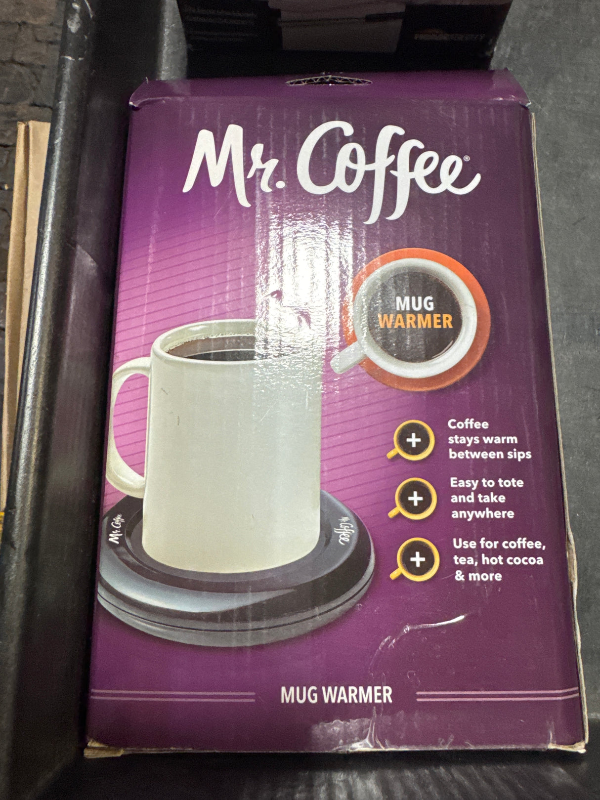 Mr. Coffee Mug Warmer for Coffee and Tea Portable Cup Warmer for Travel Office Desks and Home Black | Gifts for Teachers
