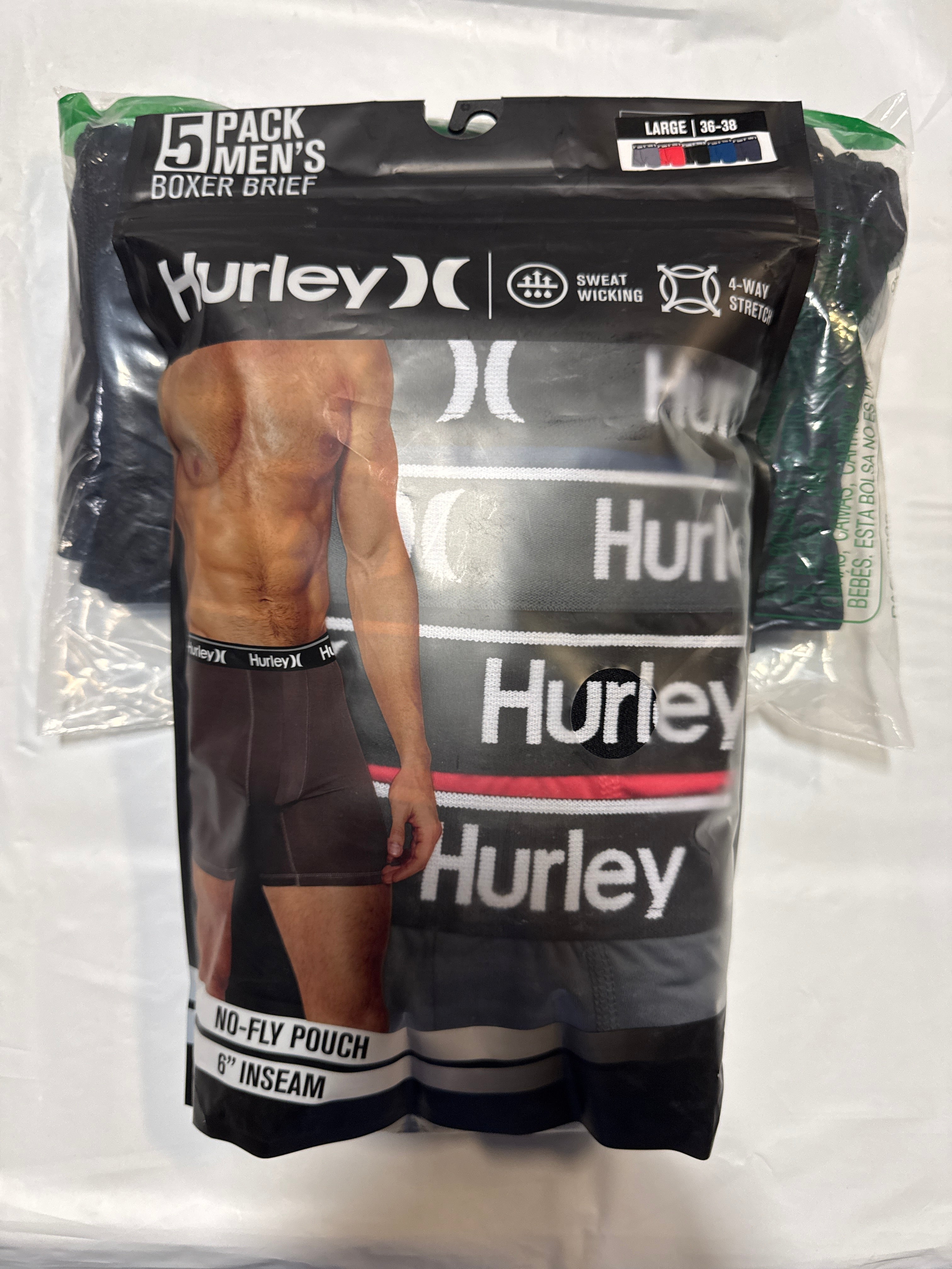 Hurley mens 5 Pack Stretch Boxer Briefs