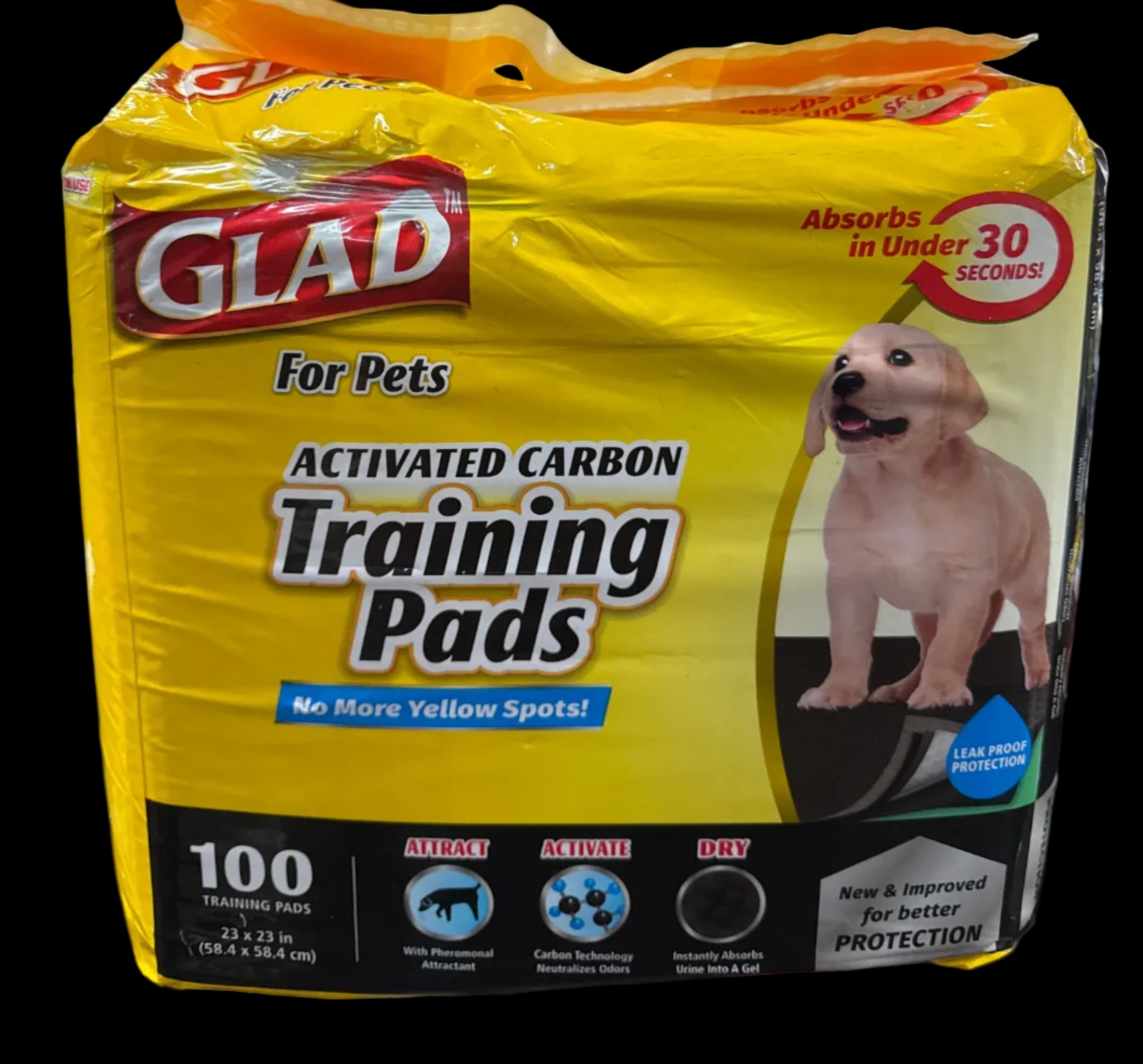 Glad for Pets Activated Carbon Dog Pee Pads | Puppy Training Pads for Absorbing Odor and Urine, 100 Count