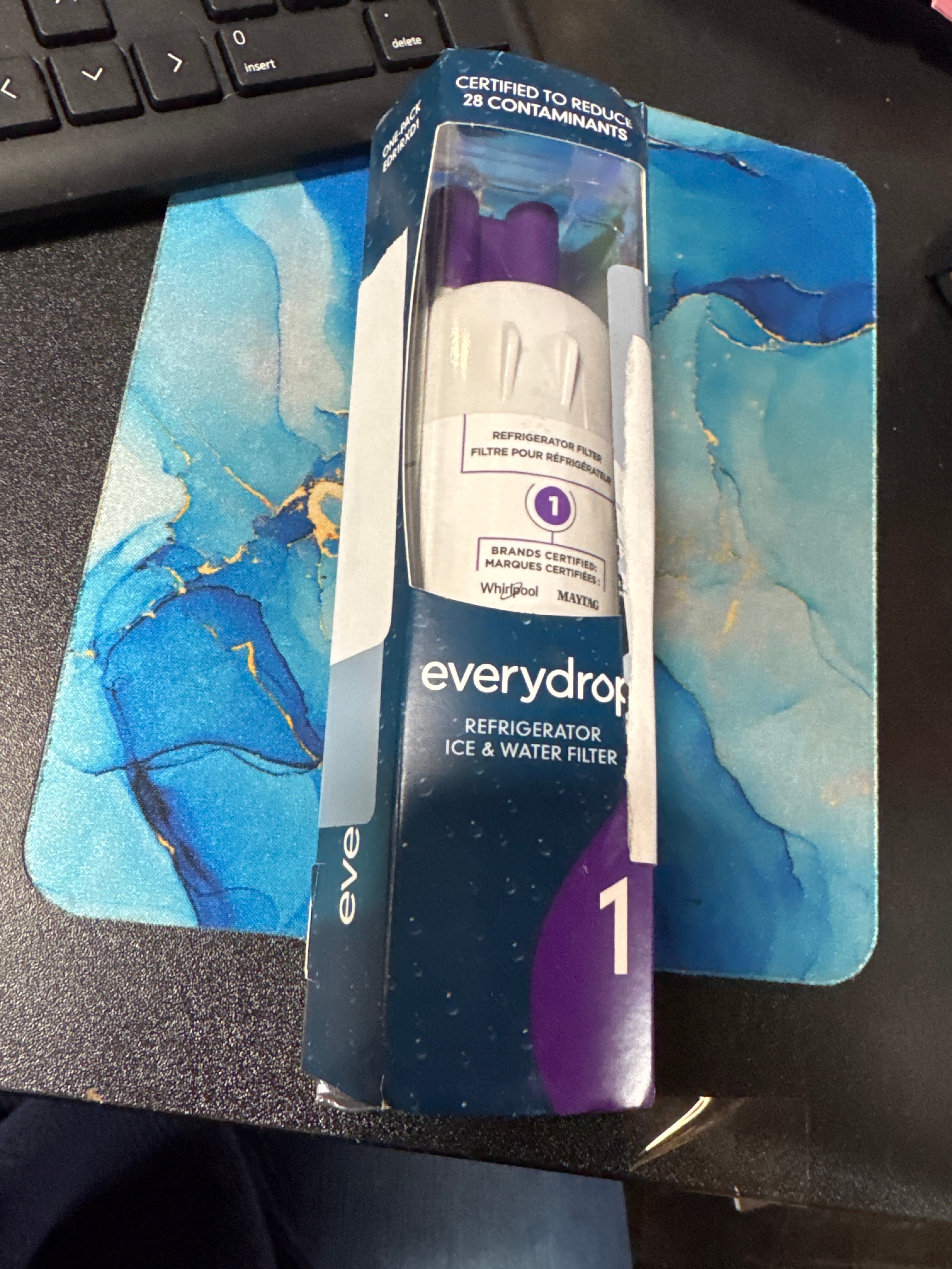 Everydrop by Whirlpool Ice and Water Refrigerator Filter 1, EDR1RXD1, Single-Pack , Purple