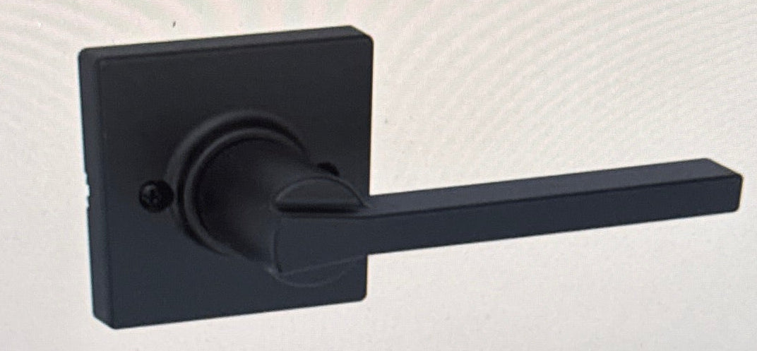 Kwikset Casey Matte Black Bed/Bath Privacy Door Handle Featuring Microband with Lock