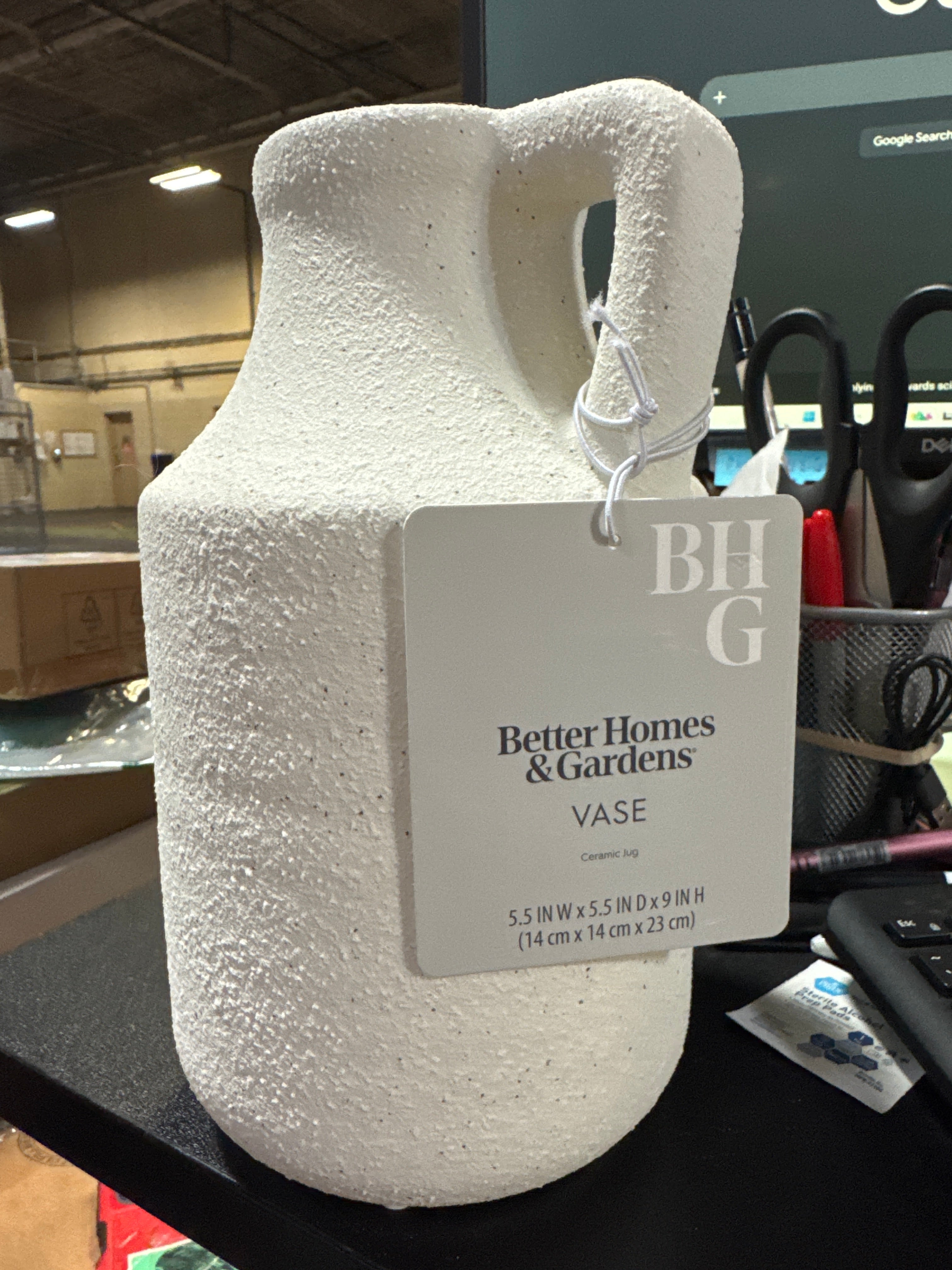 Better Homes & Gardens One Handled Small Jug Ceramic Vase