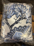Lush Decor Cynthia Jacobean Darkening Window Curtains Set for Living, Dining Room, Bedroom, 95" L Panel Pair, Blue