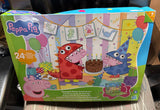Peppa Pig George's Party Advent Calendar with 24 Surprise Toys and Stickers Including 5 Figures, Preschool Toys for Girls and Boys 3 and Up