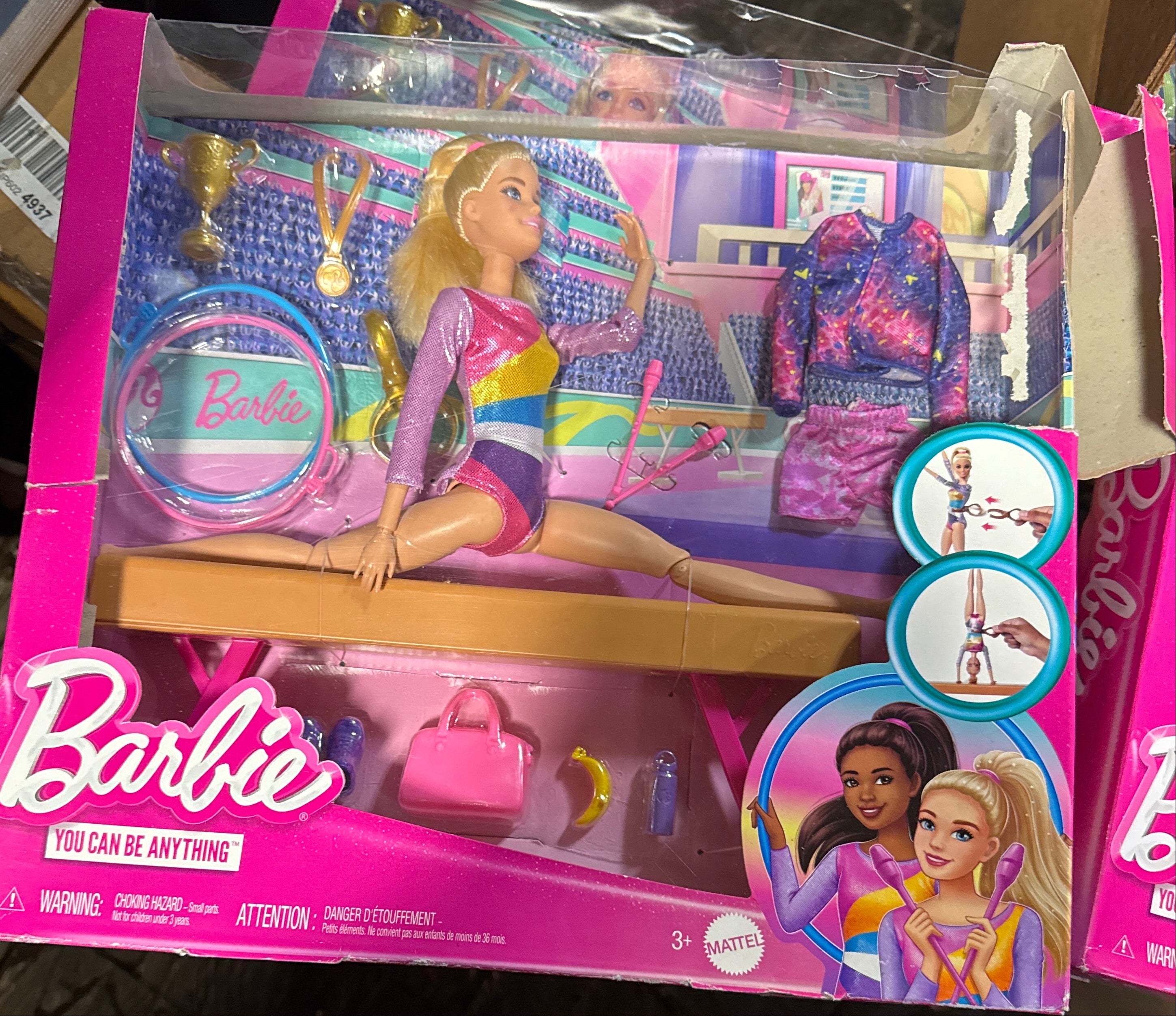 Barbie Gymnastics Playset with Blonde Fashion Doll, Balance Beam, Accessories & Flip Feature with Blonde Hair