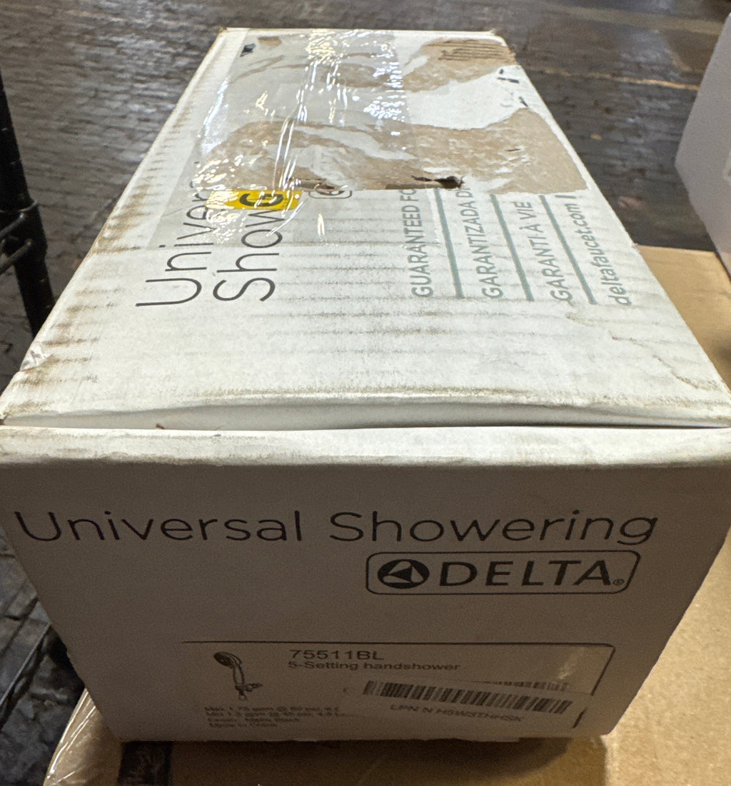 Delta Faucet 5-Setting Handheld Shower Head, Black Shower Head with Hose, Showerheads & Handheld Showers, Handheld Shower Heads, Detachable Shower Head, Hand Shower 1.75 GPM, Matte Black 75511BL