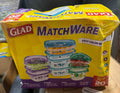 Glad GladWare MatchWare Food Storage Containers with Lids, Reusable Plastic Containers Variety Pack for Lunch, Meal Prep, and Leftovers, Leak Resistant, Microwave and Dishwasher Safe, 20 Piece Set