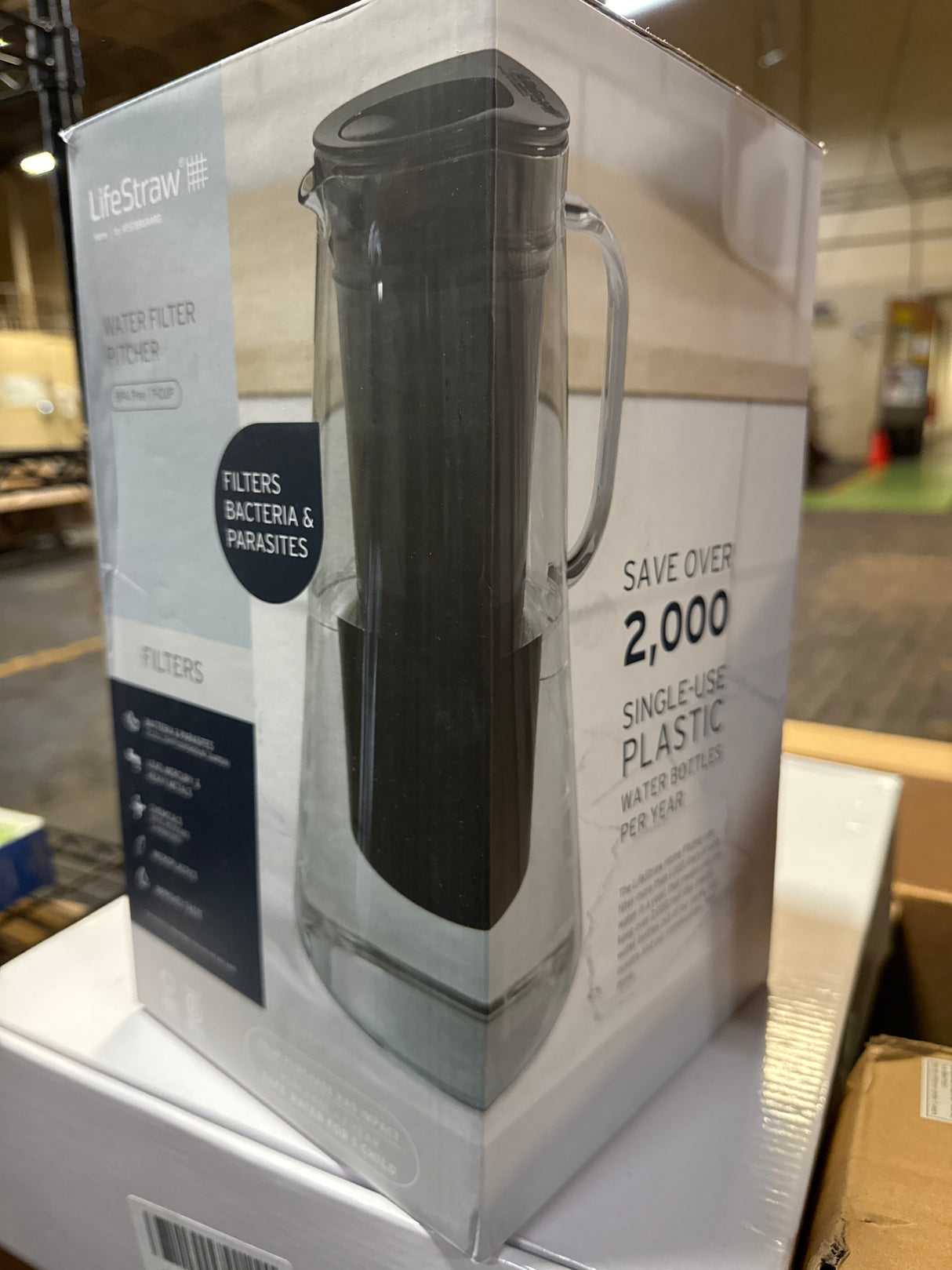 LifeStraw Home – Water Filter Pitcher, 7-Cup, Obsidian, BPA Free Designed for Everyday Protection Against Bacteria, parasites, microplastics, Lead, Mercury, PFAS, and a Variety of Chemicals