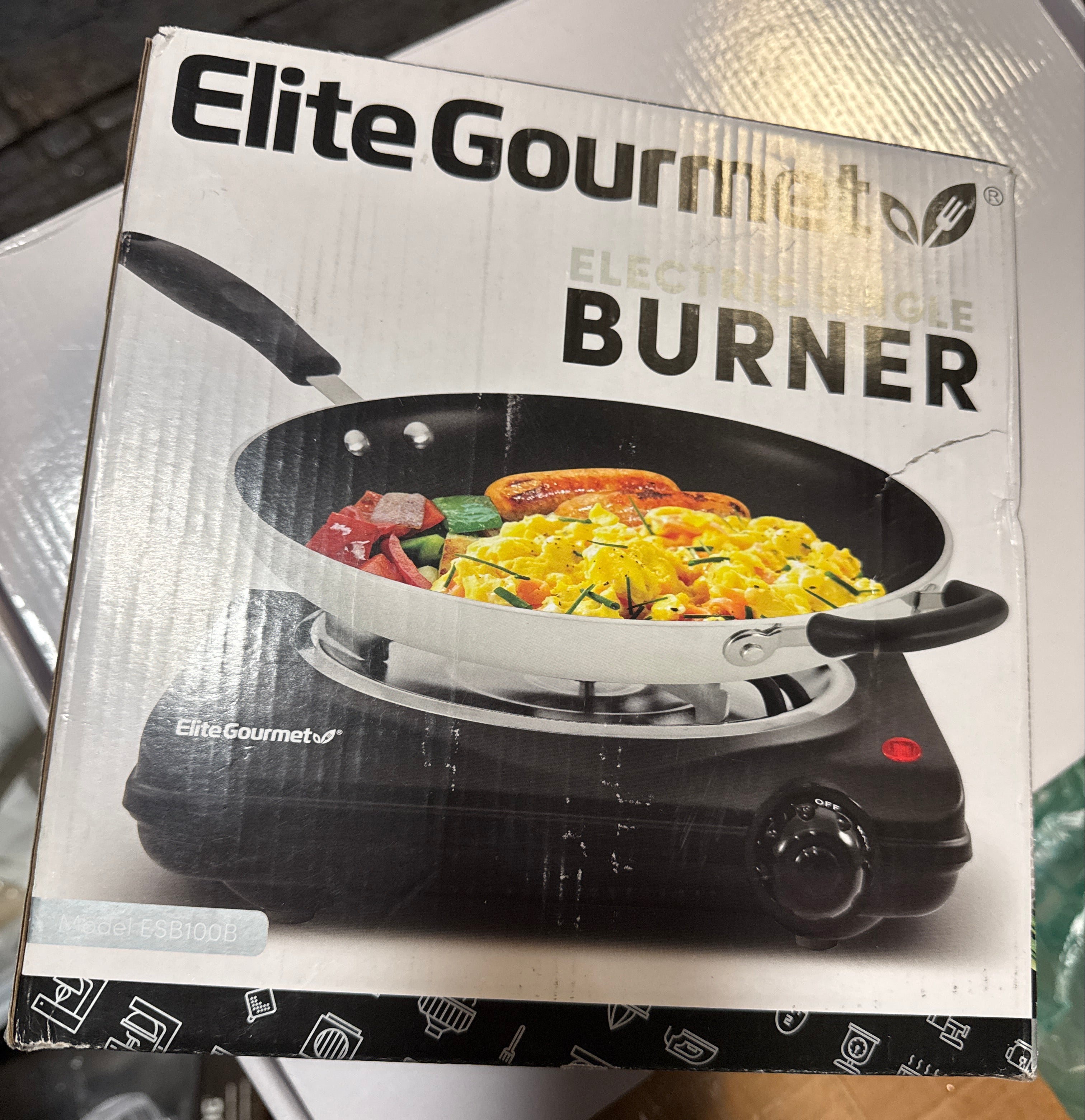 Elite Gourmet ESB100B Countertop Single Coiled Burner Electric Hot Plate, Temperature Control, Indicator Light, Easy to Clean, Black