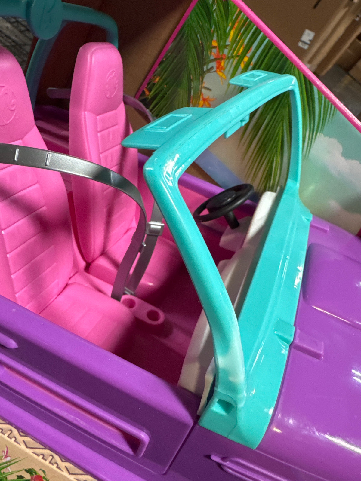 Barbie Off-Road Vehicle, Purple with Pink Seats and Rolling Wheels, 2 Seats, Gift for 3 to 7 Year Olds