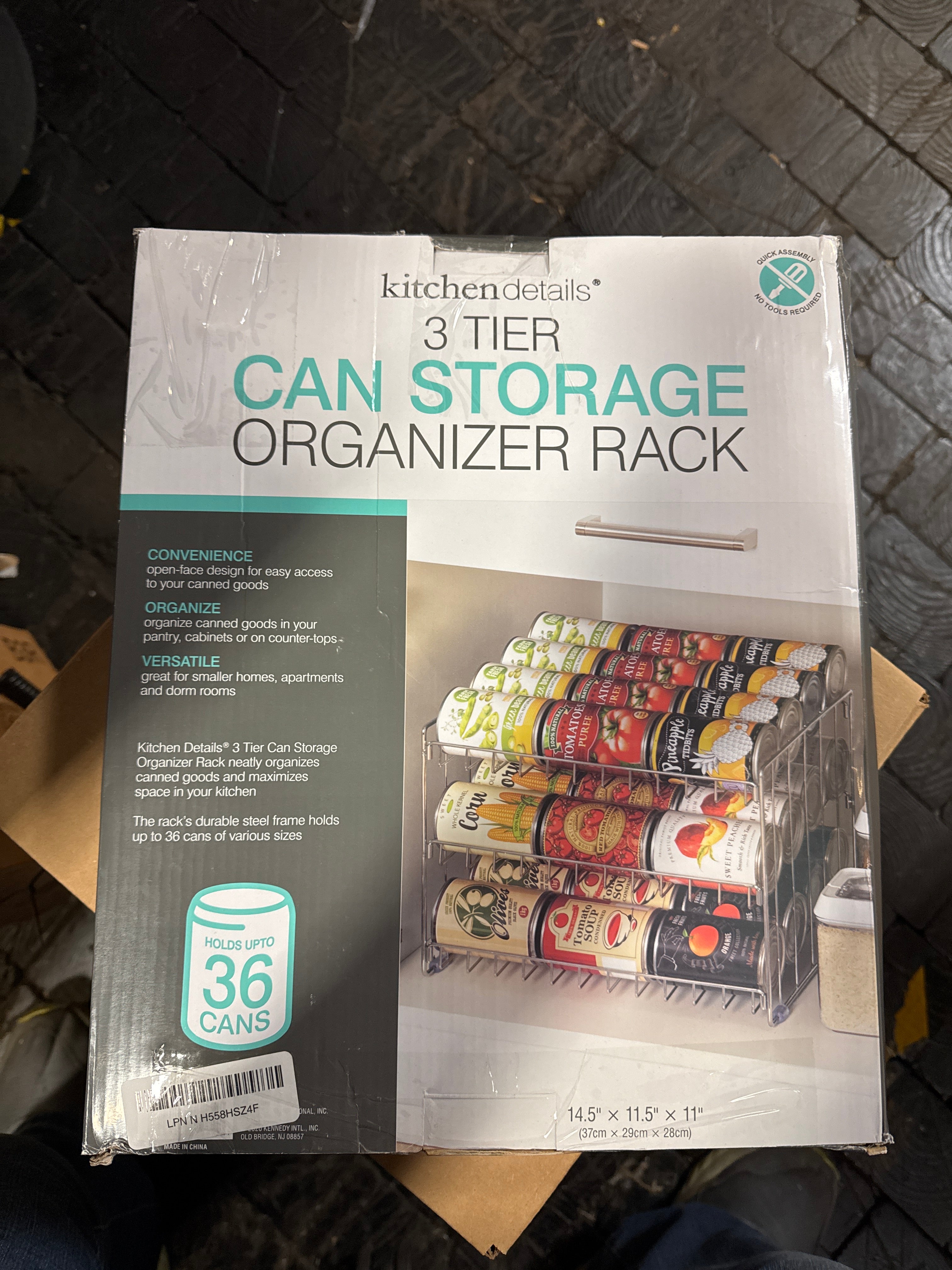 Kitchen Details 3 Tier Can Organizer | Canned Food Storage Rack | Kitchen Cabinet and Pantry Organization | Holds 36 Cans | Space Saving | Chrome