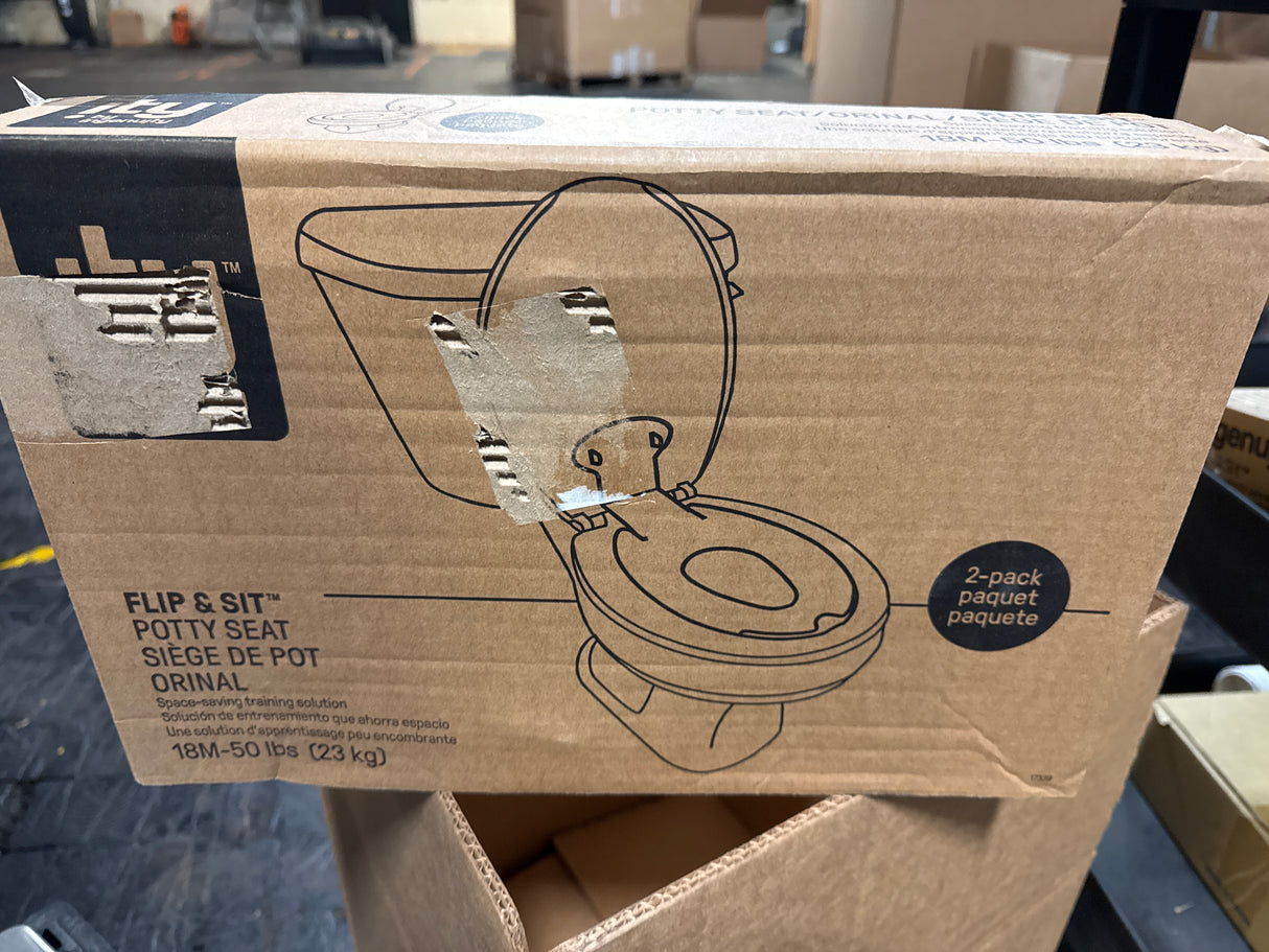 Ingenuity: ity by Ingenuity Flip & Sit Potty Seat 2pk (White) – Easy to Set Up & Remove Potty Training Seat That Attaches to Adult Toilet Seat