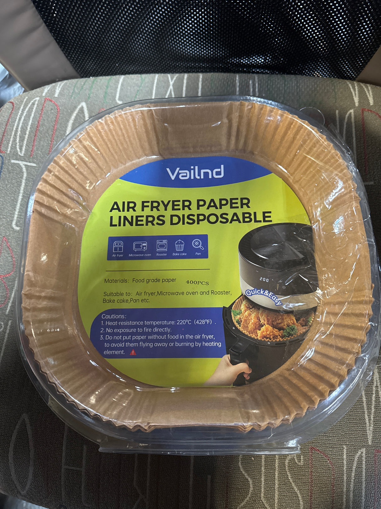 400 Pcs Air Fryer Liners Disposable, 8" Square Heavy-Duty Parchment Paper for 5-8 qt Airfryer Basket, Non-Stick & Grease-Proof Baking Liner for Oven Pan