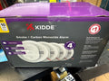 Kidde Hardwired Smoke & Carbon Monoxide Detector, 10-Year Battery Backup, Voice Alerts, Interconnectable LED Warning Light Indicators, 4 Pack