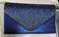 Dasein Women's Evening Bags Envelope Handbag Party Prom Clutch Purse Shoulder Cross Body Bag-Blue