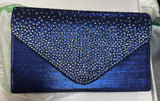Dasein Women's Evening Bags Envelope Handbag Party Prom Clutch Purse Shoulder Cross Body Bag-Blue