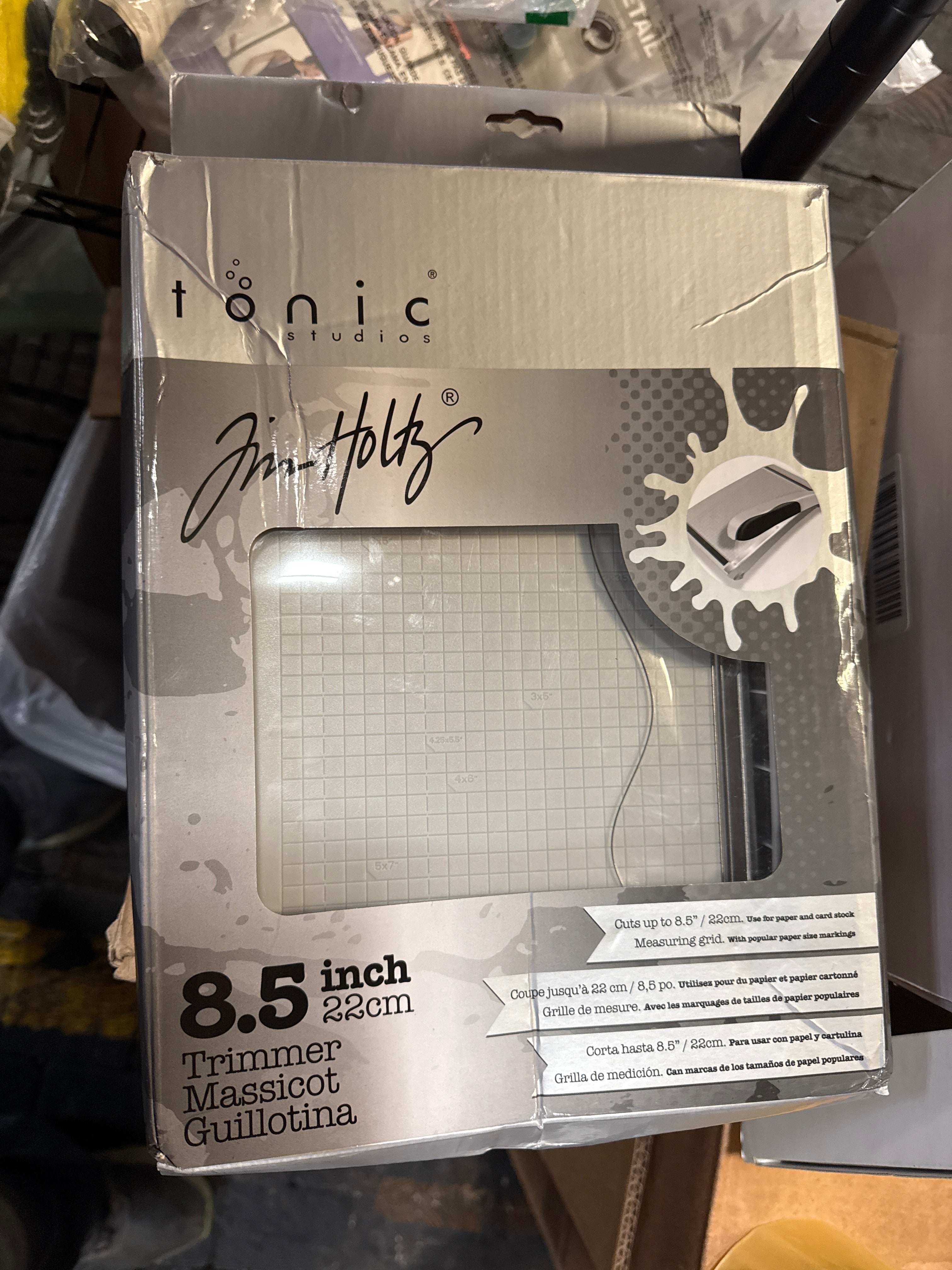 Tonic Studios Paper Cutter Tool - Guillotine Paper Trimmer for Scrapbooking, Vinyl, and Craft Paper - 8.5 Inch Cutting Length with Ruler and Grid Lines