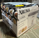 AROMA® Rice Cooker, 3-Cup (Uncooked) / 6-Cup (Cooked), Small Rice Cooker, Oatmeal Cooker, Soup Maker, Auto Keep Warm, 1.5 Qt, White, ARC-363NG