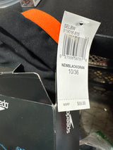 Speedo Solid Propel Back One-Piece Black/Orange Womens Size 10/36