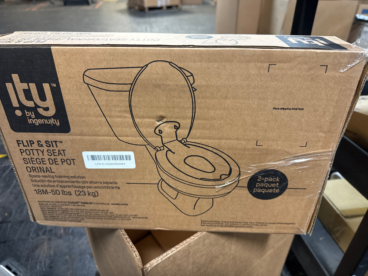 Ingenuity: ity by Ingenuity Flip & Sit Potty Seat 2pk (White) – Easy to Set Up & Remove Potty Training Seat That Attaches to Adult Toilet Seat