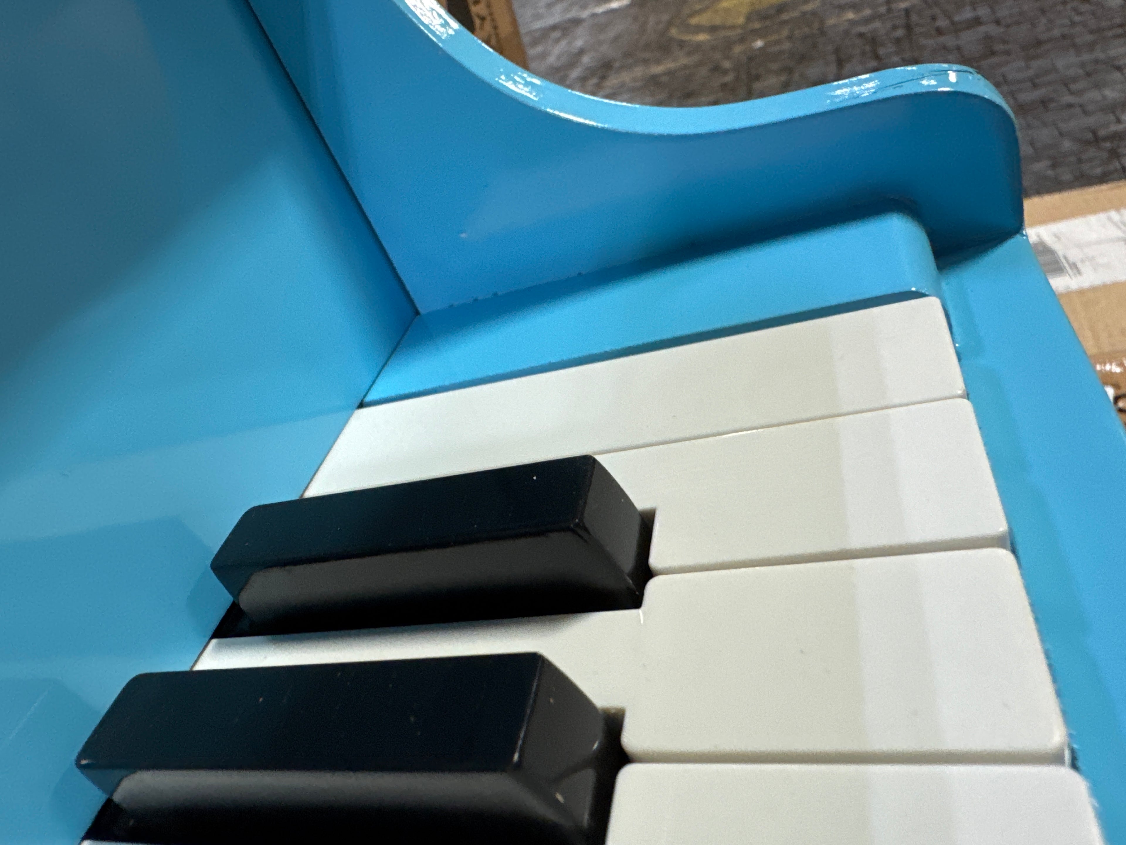 Kids Mini Wooden Grand Piano w/ Lid, Bench, Music Rack, Song Book, Stickers
