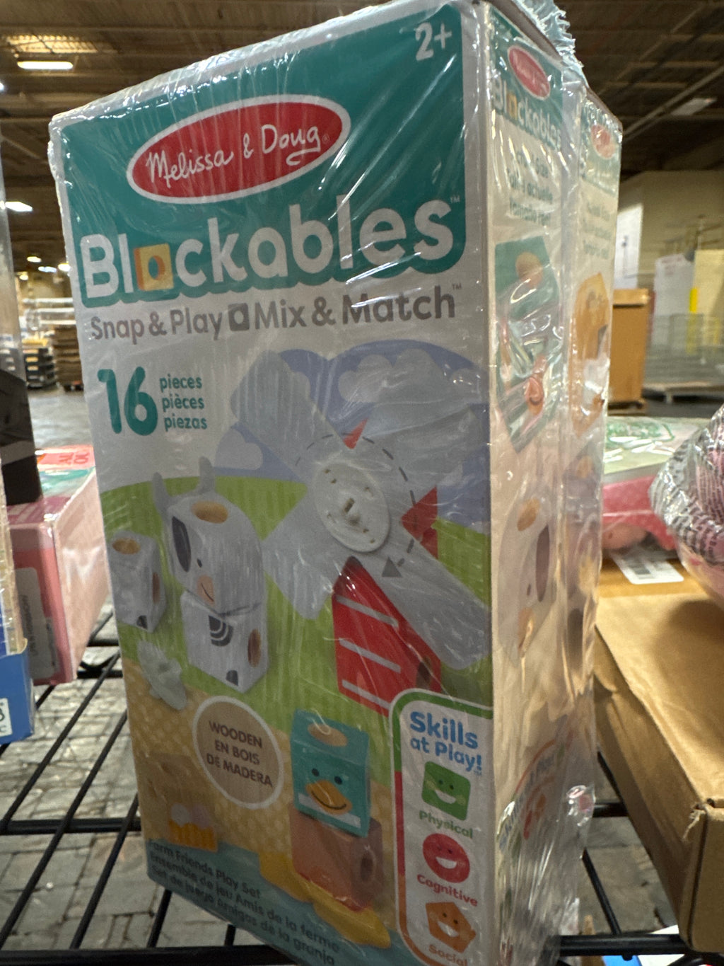 Melissa & Doug Blockables Woodland Friends Snap And Play, Mix And Match Connectable Wooden Building Blocks Play Set - 16Pc
