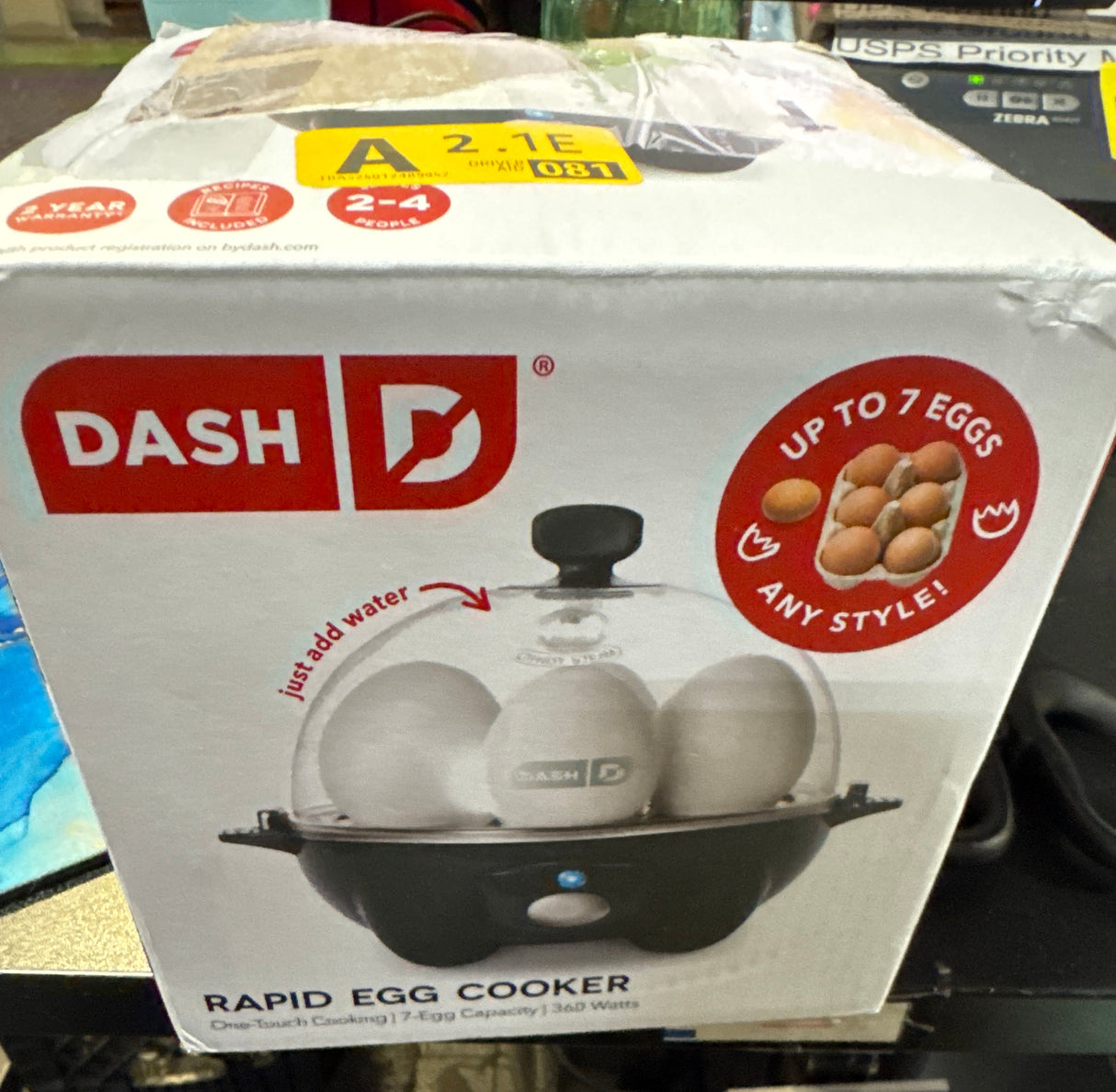 Dash Rapid Egg Cooker - Boiler, Poacher & Steamer - Includes Measuring & Recipe Guide - Dishwasher S - Holds 7 Eggs, Black