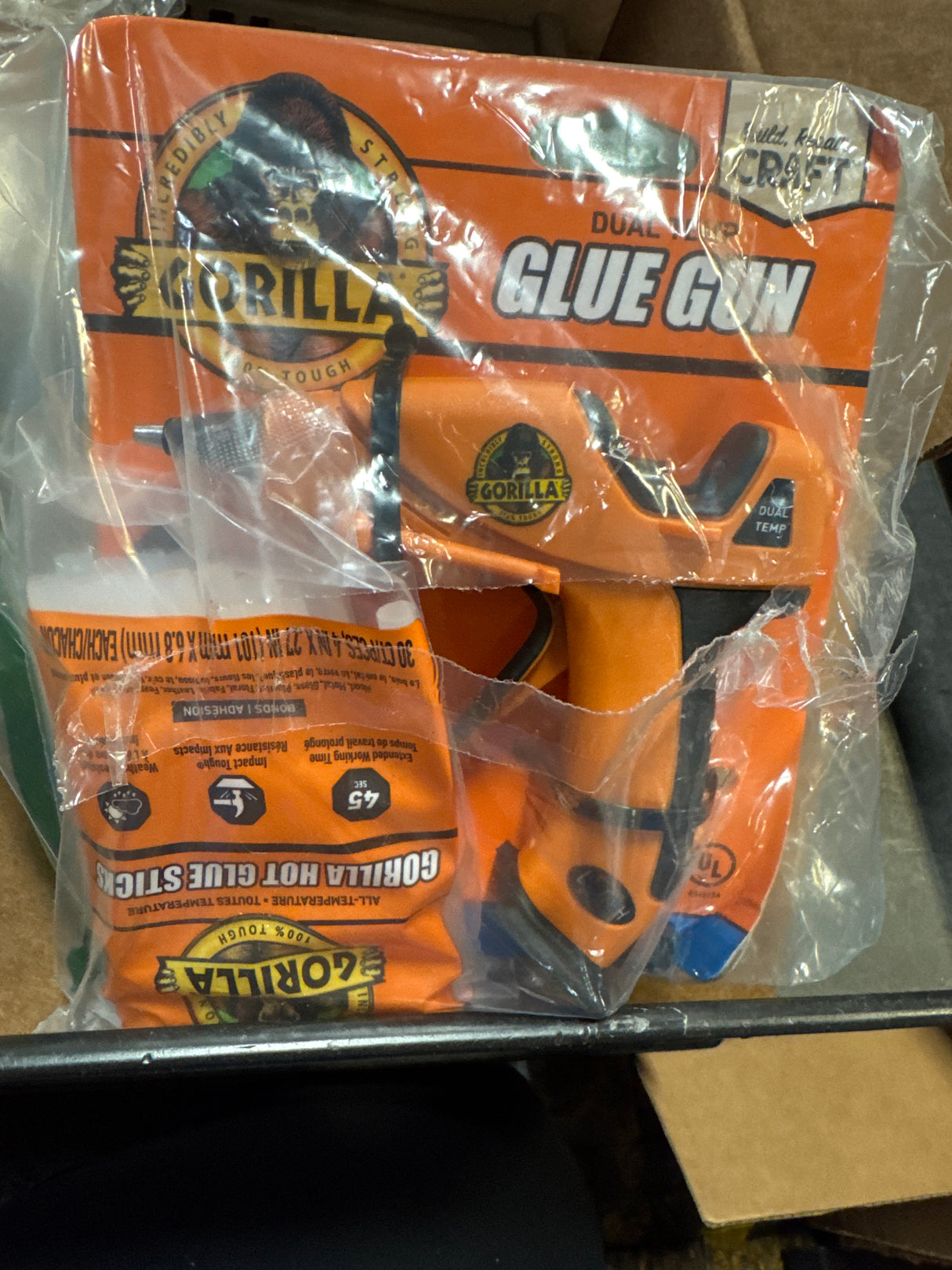 Gorilla Dual Temperature Mini Glue Gun - 20 Watts - Orange