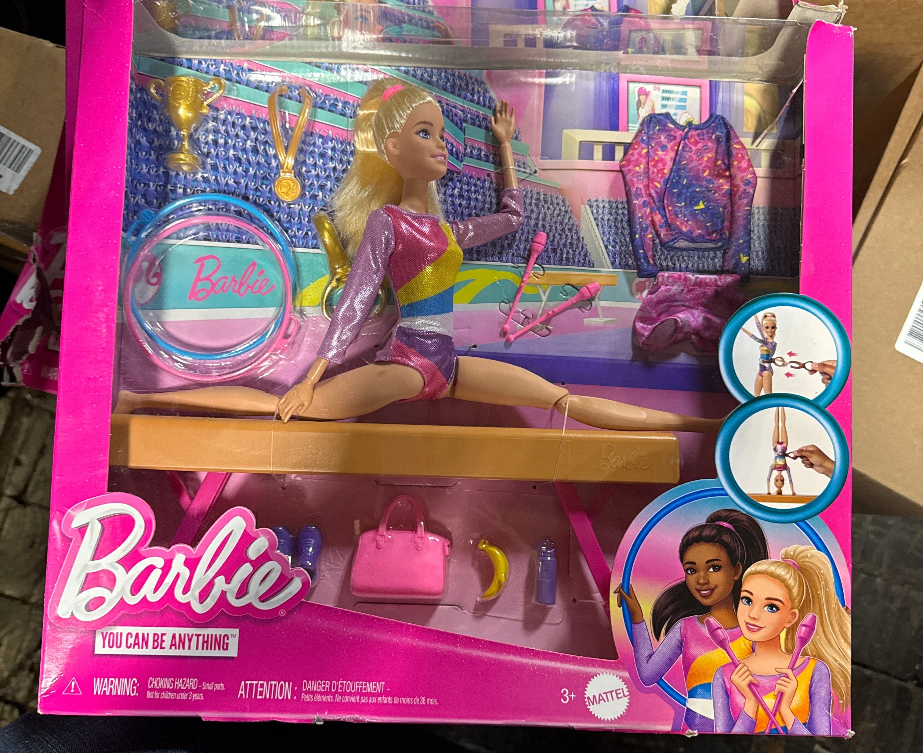 Barbie Gymnastics Playset with Blonde Fashion Doll, Balance Beam, 10+ Accessories & Flip Feature with Blonde Hair