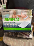 Unifree Disposable Underpads, Bed Pads, Incontinence Pad, Super Absorbent, 50 Count, Blue (XL 30x36 Inch)