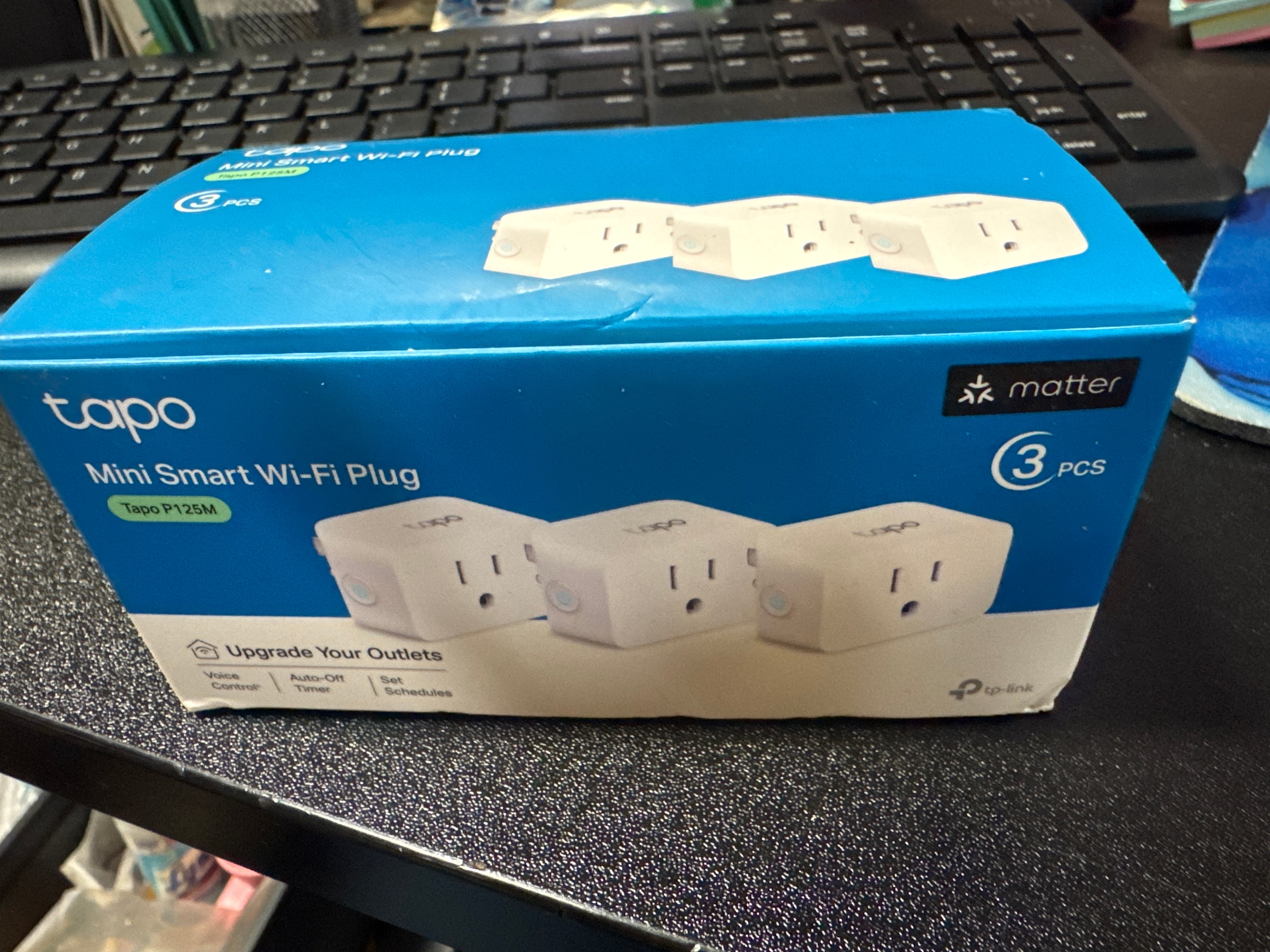 TP-Link Tapo Matter Supported Smart Plug Mini, Compact Design, 15A/1800W Max, Super Easy Setup, Works with Apple Home, Alexa & Google Home, UL Certified, 2.4G Wi-Fi Only, White, Tapo P125M(3-Pack)