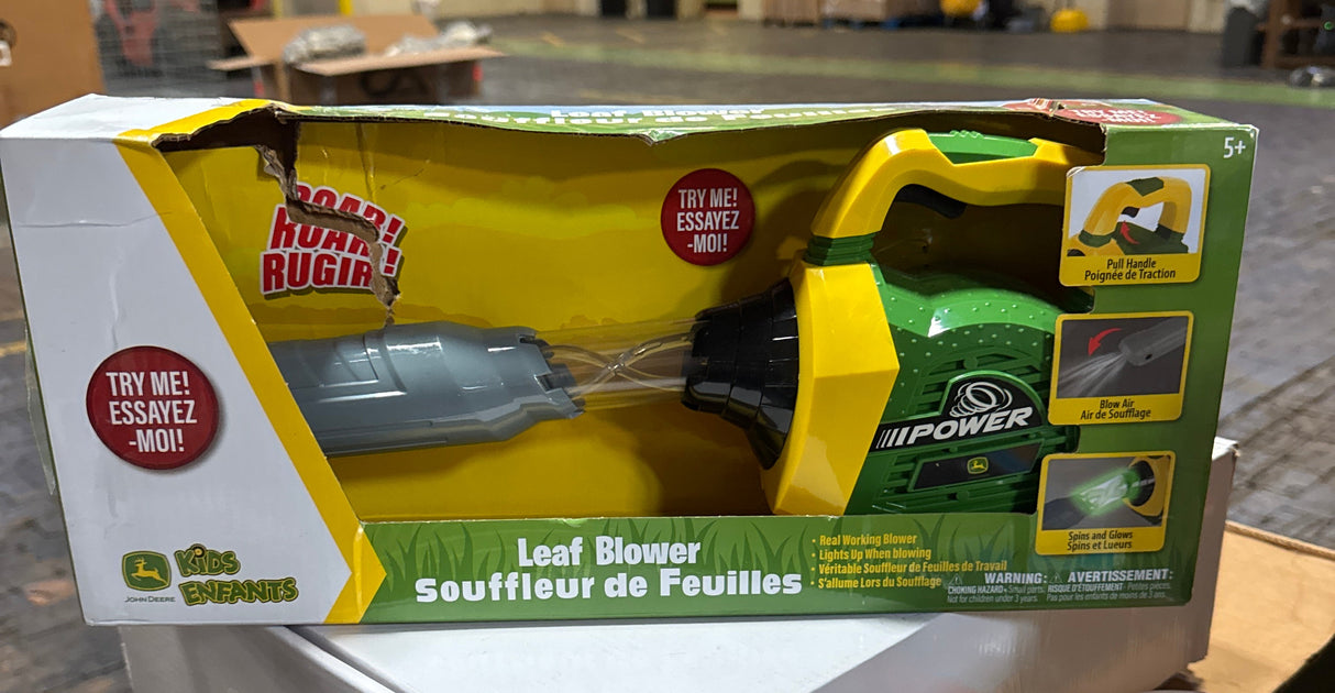 John Deere Leaf Blower Toy for Kids – Pretend Construction Tool with Lights and Sounds | Blows Real Air
