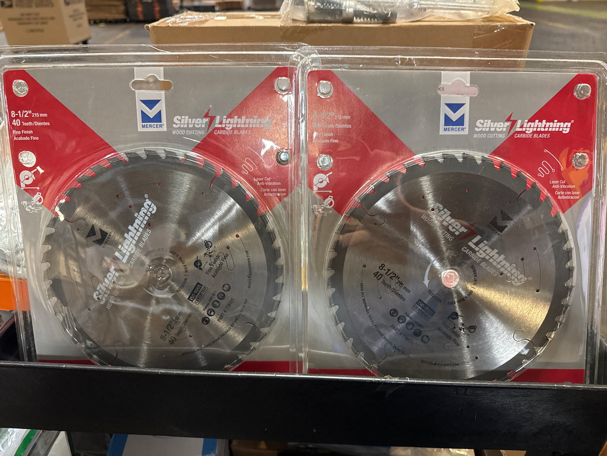 2 Pack- Mercer Abrasives 718121 40-Tooth ATB Carbide Wood Cutting Blade with 8-1/2-Inch Diameter and 5/8-Inch Arbor, Fine Finish