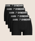 *GYMSHARK Boxer Brief 5-pack, Black, Medium