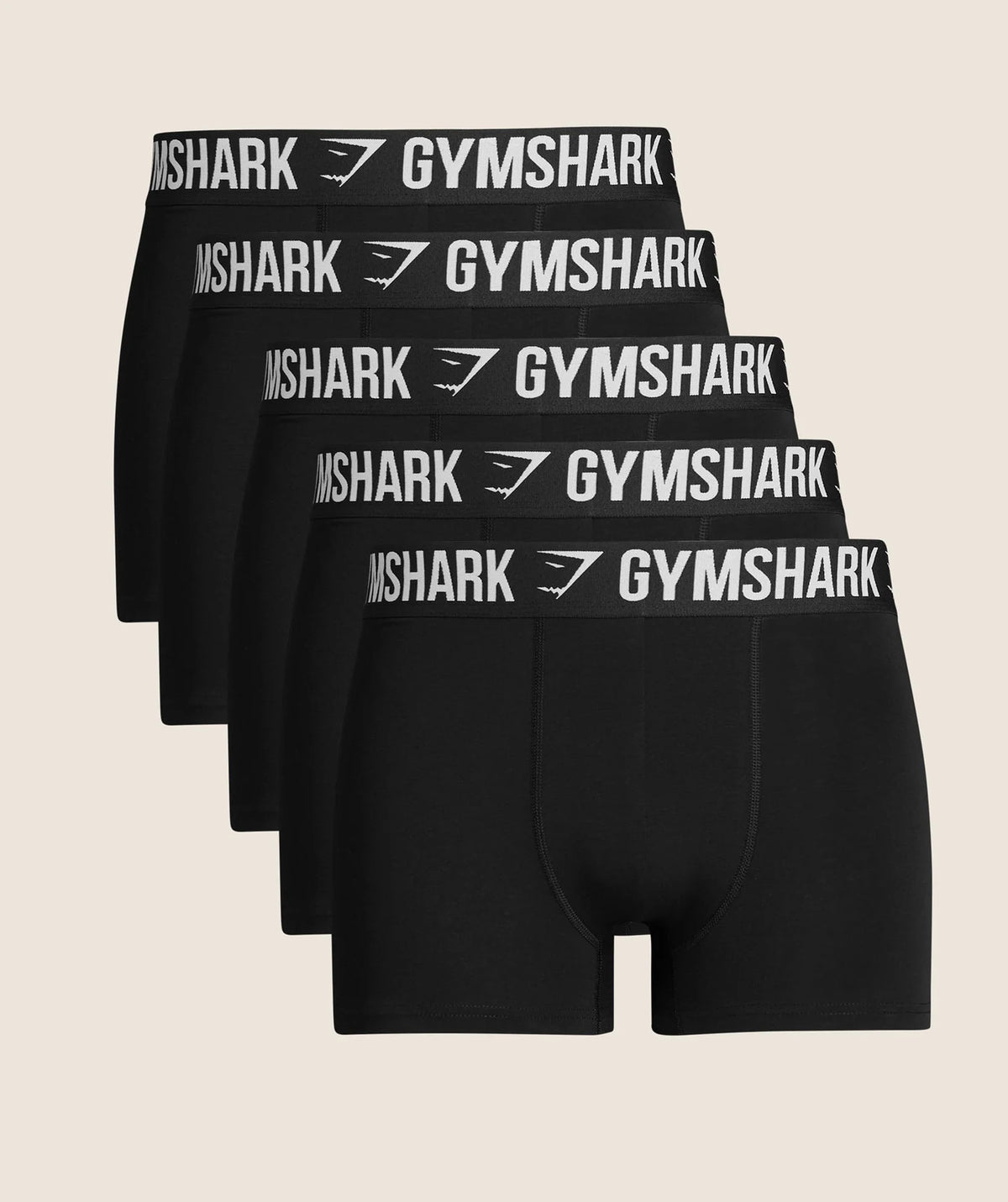 *GYMSHARK Boxer Brief 5-pack, Black, Medium