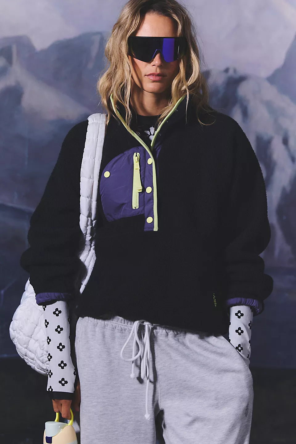 Free People Hit The Slopes Colorblock Fleece Pullover Size: L