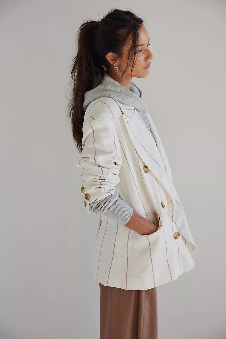 Free People Dean Double-Breasted Blazer Size M