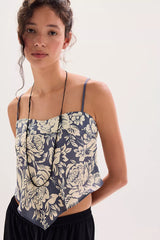FREE PEOPLE-Might Be Something Printed Cami - Shadow Combo-SMALL