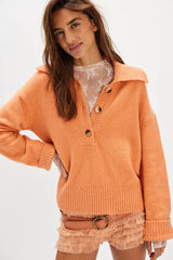 Free People Trading Up Polo Peach Size: S