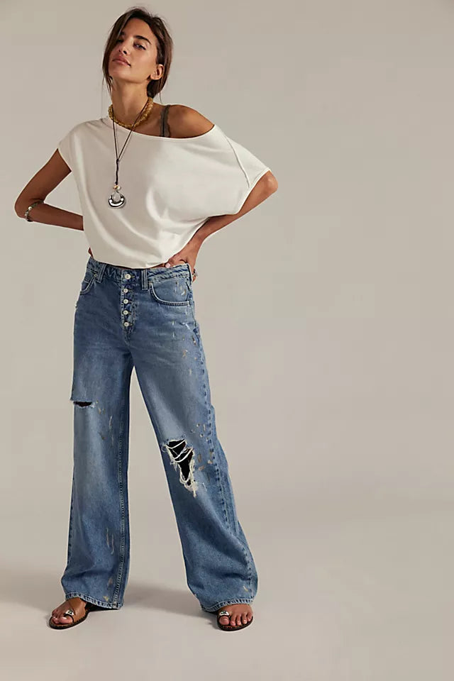 Free People We The Free Nia Boyfriend Jeans Size 28