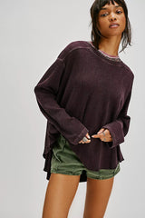 Free People FP One Blake Thermal Mauve Wine Size: L