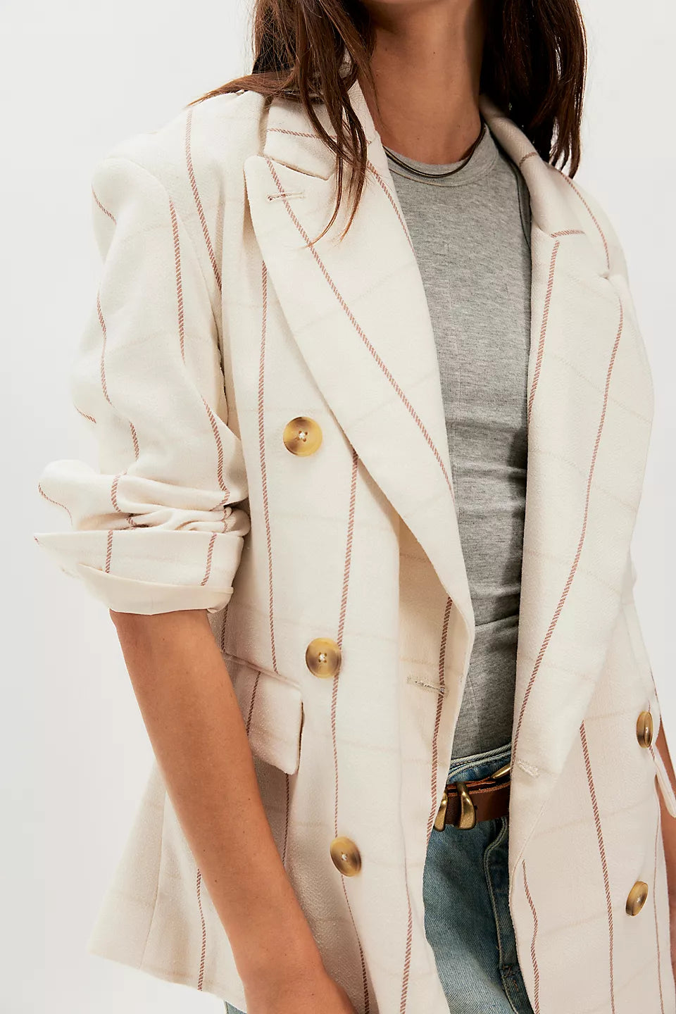 Free People Dean Double-Breasted Blazer Size M