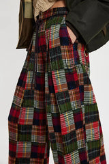 FREE PEOPLE the Fillipa Belted Trouser | Mid Rise | Relaxed Fit | Akari Plaid Red, Size 4