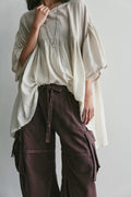We The Free Reef Curved Linen Cargo Pants-WOMEN'S XL